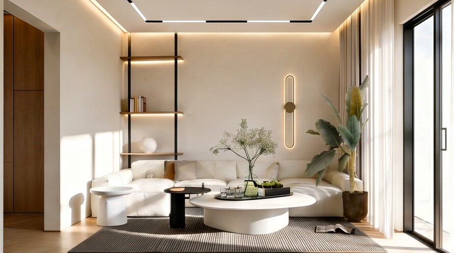 Soft luxury living room with neutral furniture